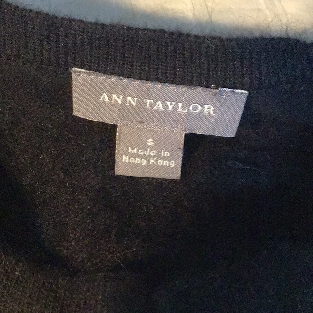 Ann Taylor, Beaded Cardigan, Black, S, Hook and Eye Closures